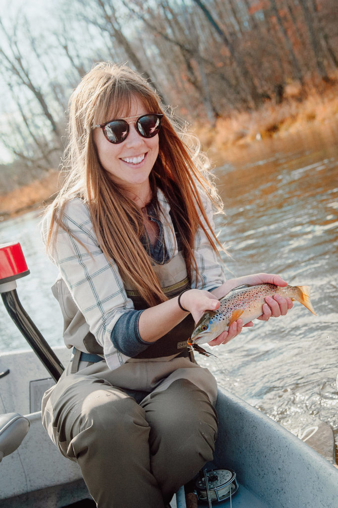 Woman Fly casting 